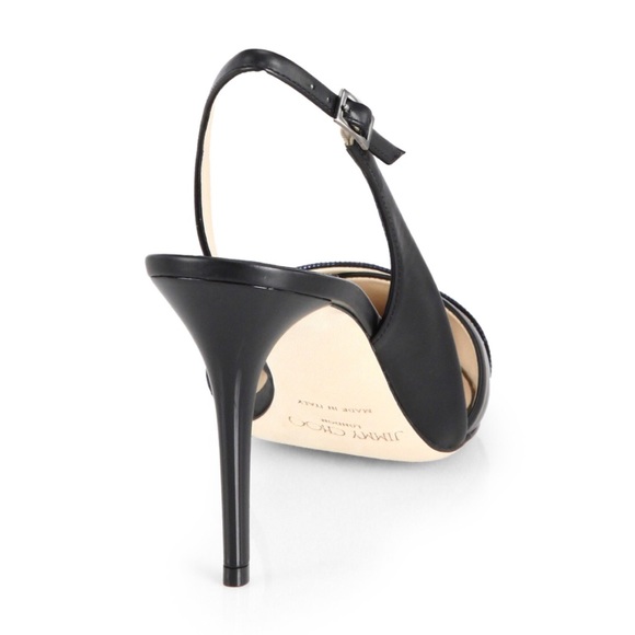 Jimmy Choo Denial Leather Point Toe Slingback Pump - Picture 3 of 3